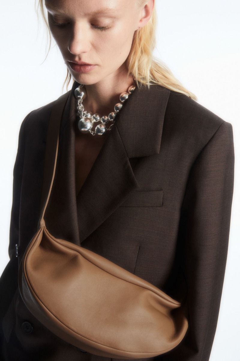 Dámské Crossbody Kabelka COS Swing Crossbody Læder Béžový | ITYO-23019