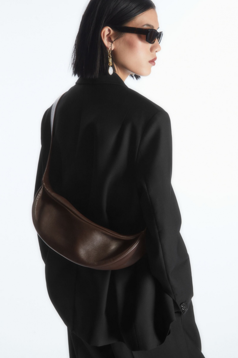 Dámské Crossbody Kabelka COS Swing Crossbody Læder Tmavě Hnědé | EILN-09625