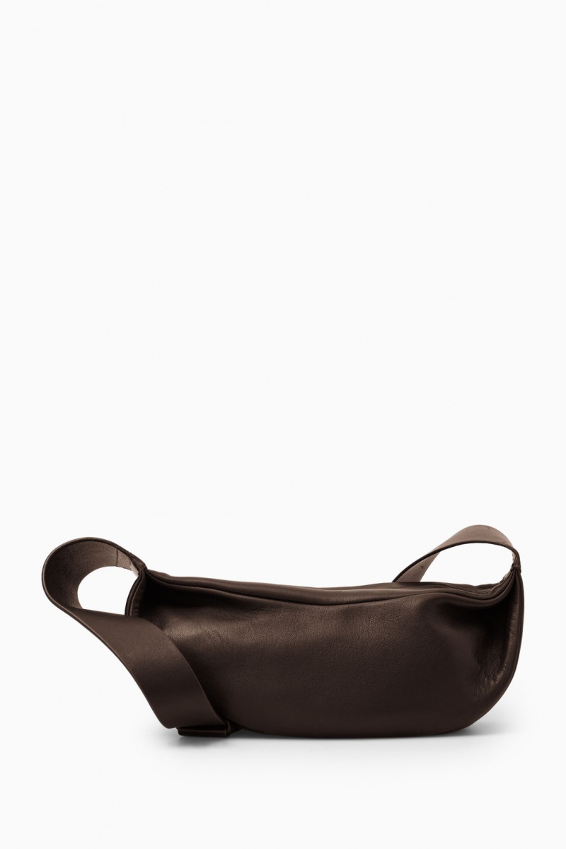 Dámské Crossbody Kabelka COS Swing Crossbody Læder Tmavě Hnědé | EILN-09625