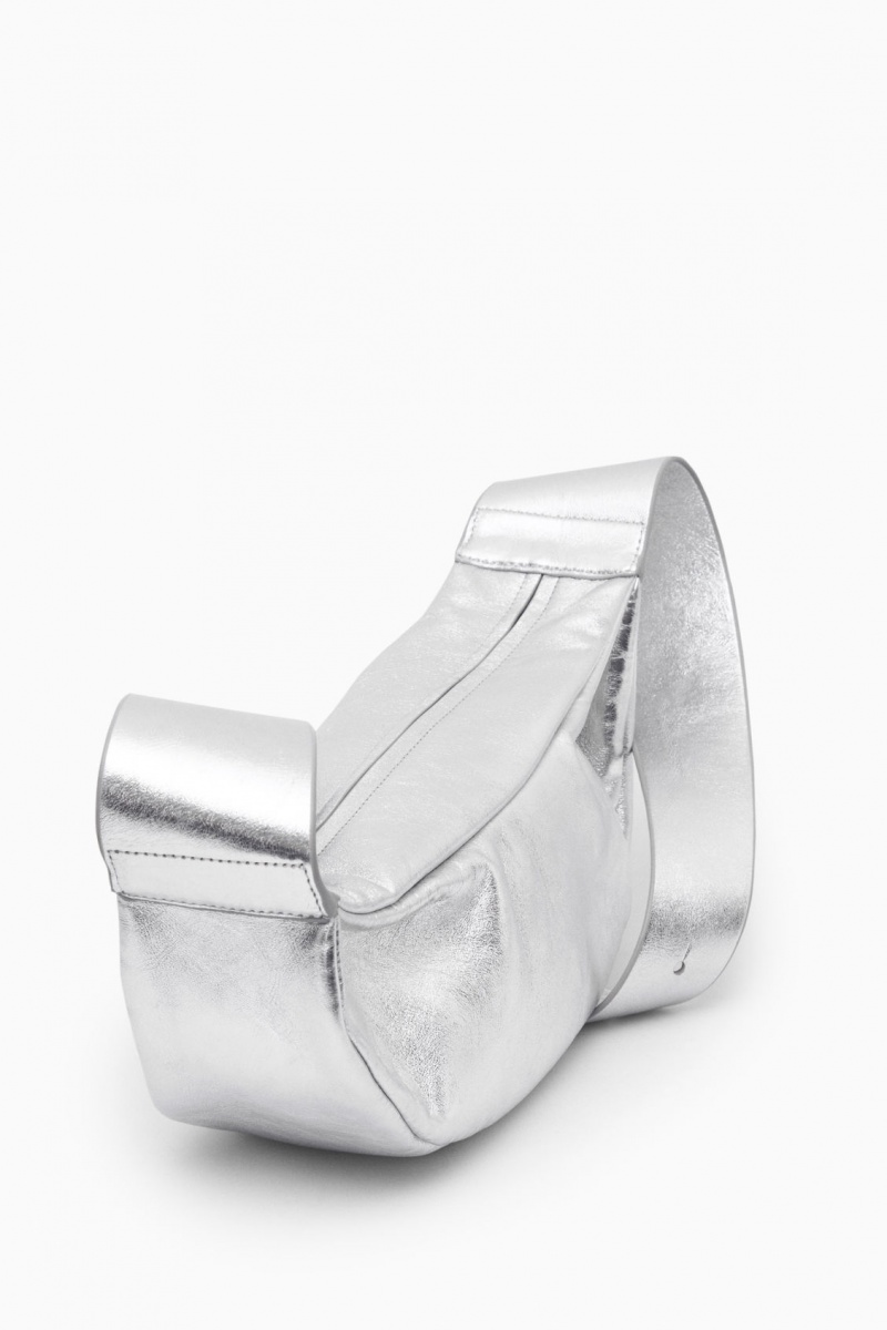 Dámské Crossbody Kabelka COS Swing Crossbody Læder Stříbrné | QYDG-46527