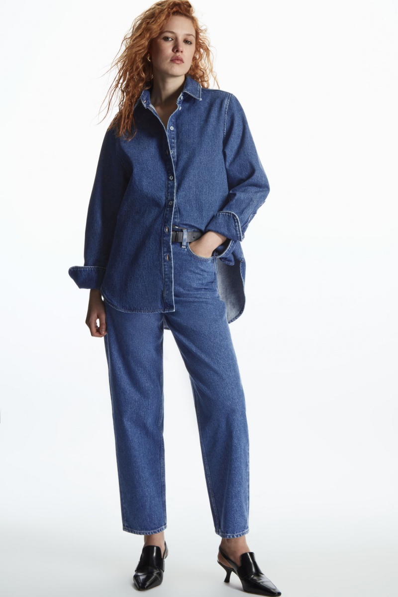 Dámské Džíny COS Arch Tapered Blankyt | HMUF-84250