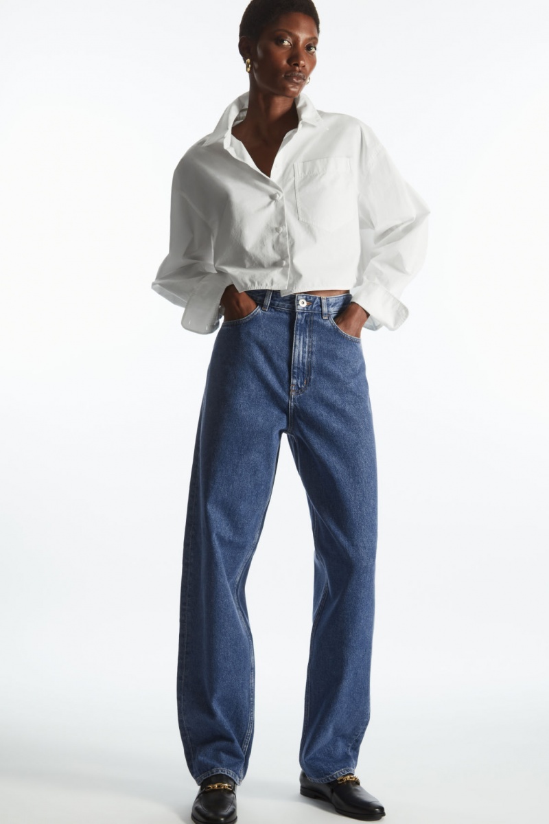 Dámské Džíny COS Arch Tapered Indigo Blankyt | FSCD-35124