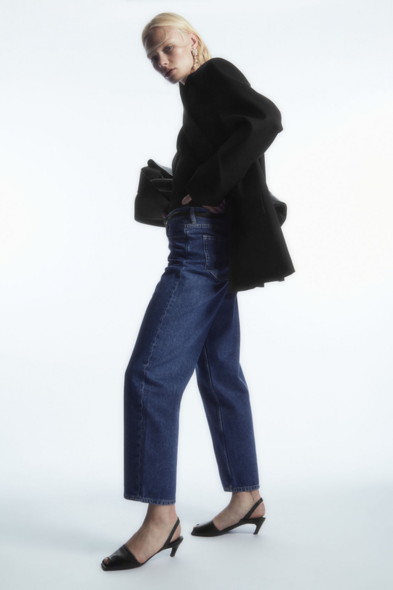 Dámské Džíny COS Arch Tapered Tmavě Blankyt | BPTZ-56347