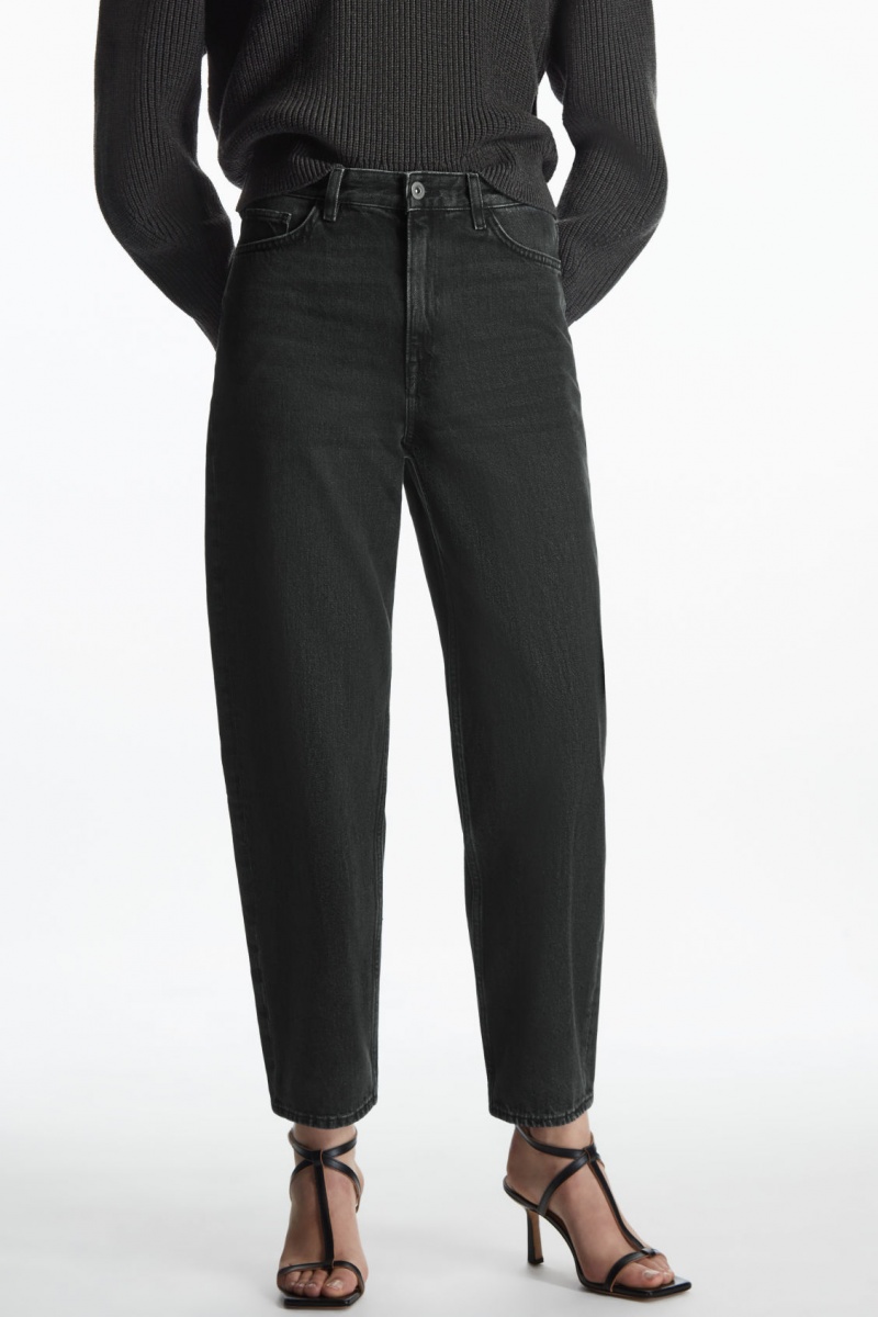 Dámské Džíny COS Arch Tapered Černé | DELU-97136