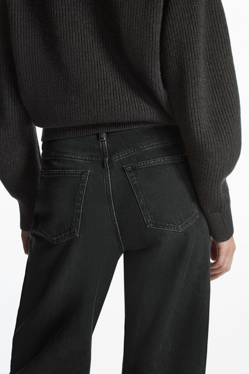 Dámské Džíny COS Arch Tapered Černé | DELU-97136