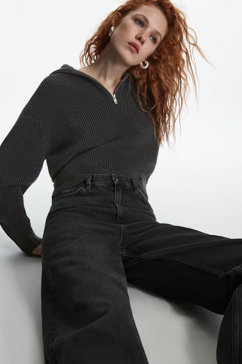 Dámské Džíny COS Arch Tapered Černé | DELU-97136
