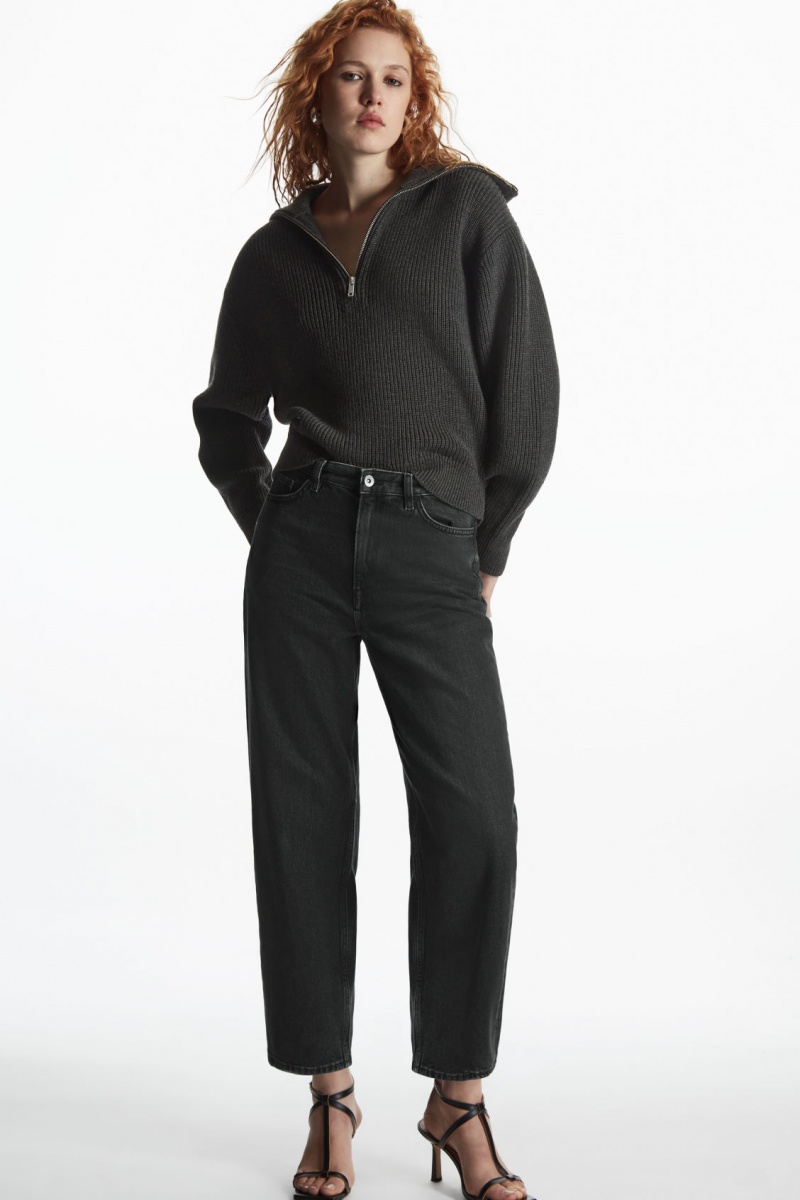 Dámské Džíny COS Arch Tapered Černé | DELU-97136