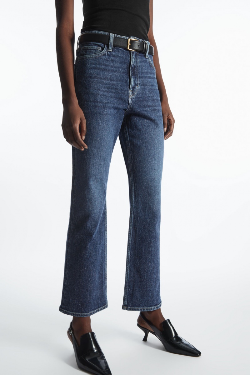 Dámské Džíny COS Kick-Flare Ankle-Length Tmavě Blankyt | NZOA-95178