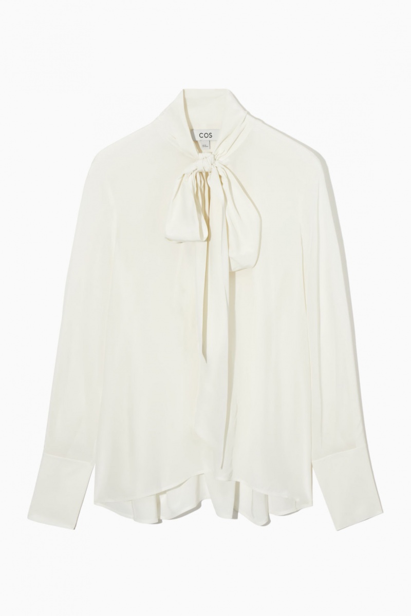 Dámské Halenka COS Bow Voile Bílé | YUWV-85403