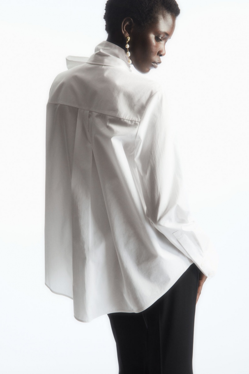 Dámské Halenka COS Oversized Bow-Detail Bílé | BUEZ-94180