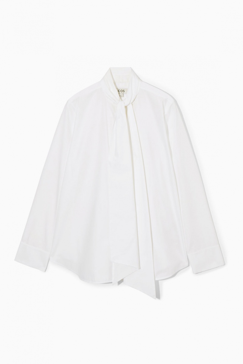Dámské Halenka COS Oversized Bow-Detail Bílé | BUEZ-94180