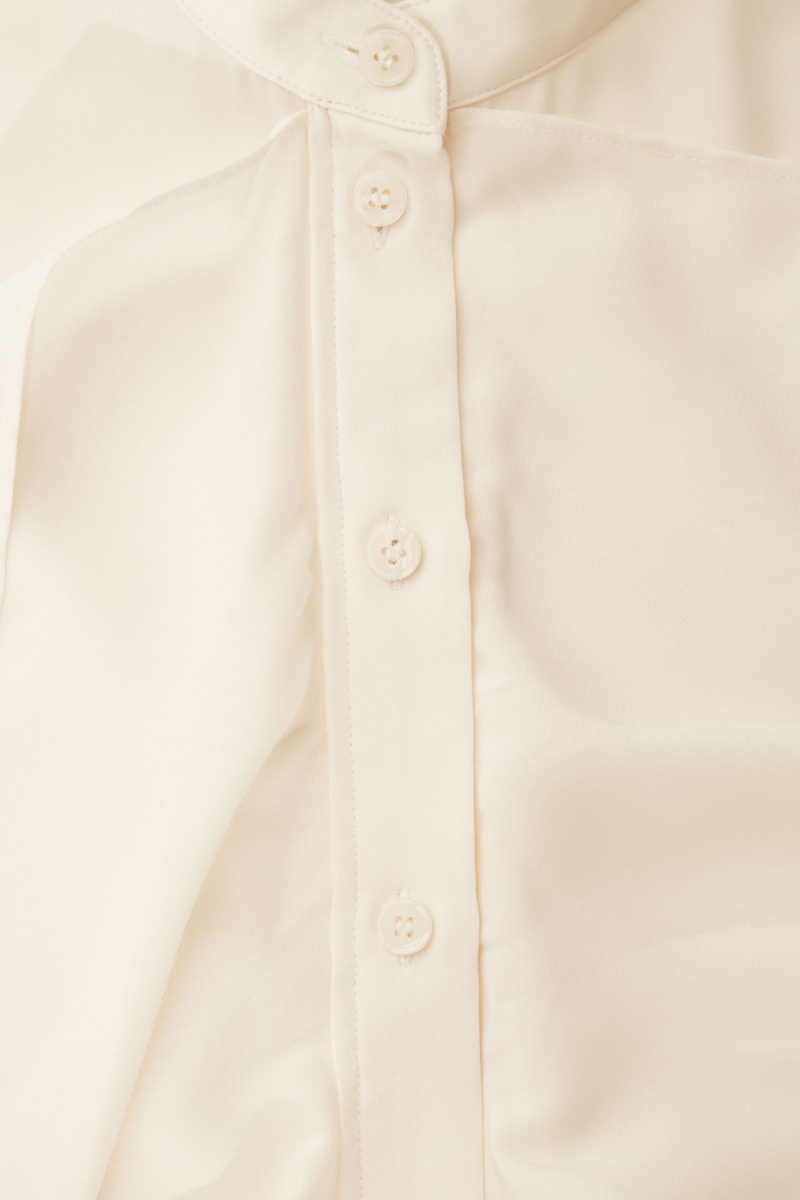 Dámské Halenka COS Ruffled Stand-Collar Bílé | ZHIN-69384