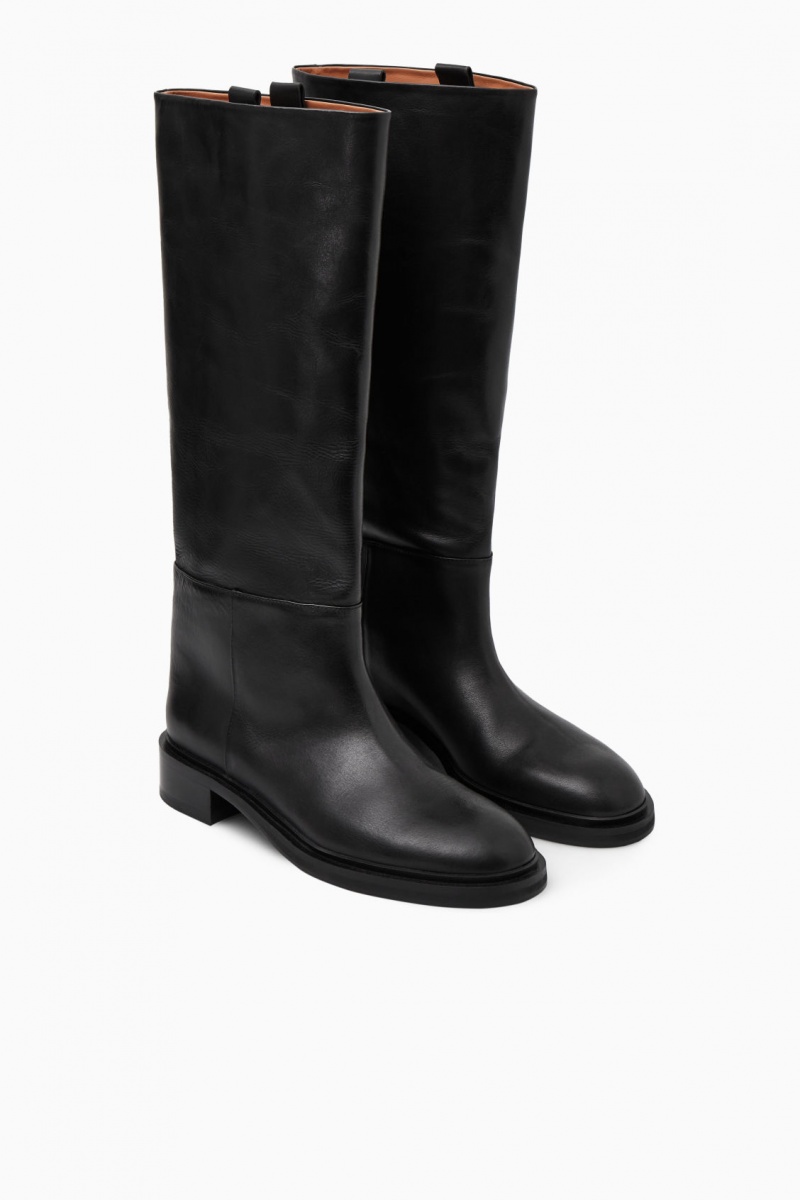 Dámské Jezdecké Boty COS Læder Černé | QCBX-74630