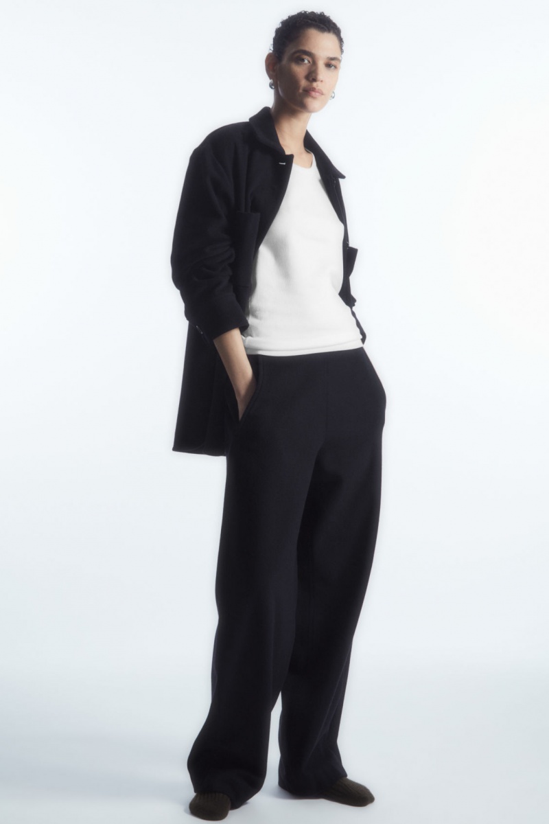 Dámské Jogger Kalhoty COS Rounded Vlna-Blend Tmavě Blankyt | VHTR-25471