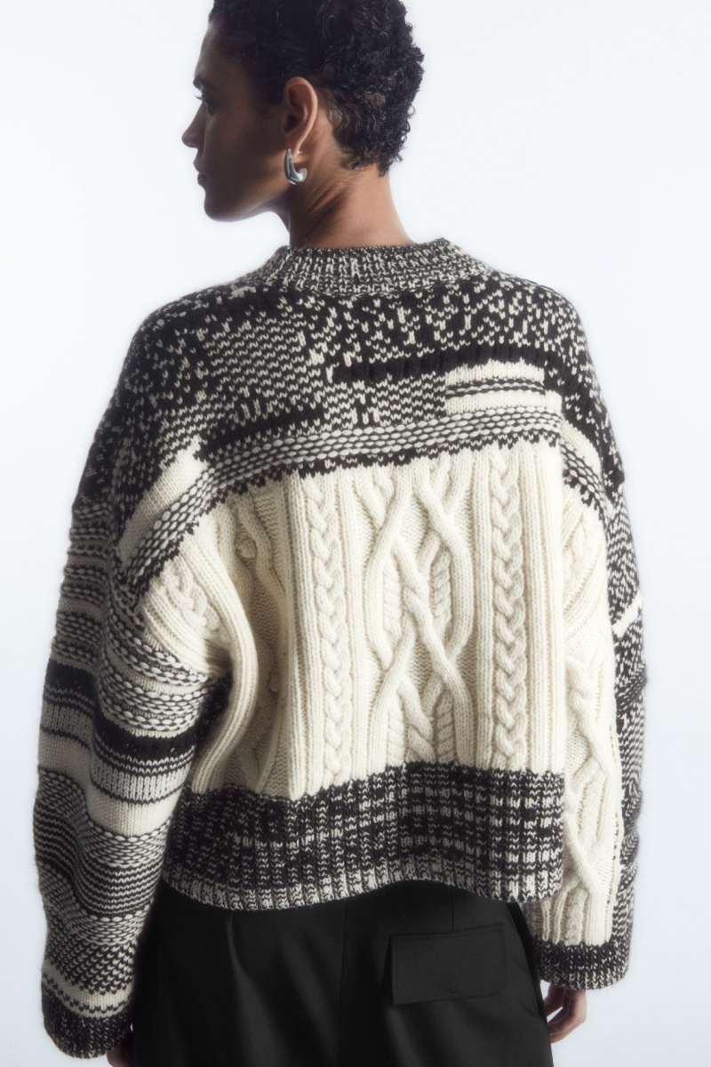 Dámské Jumpers COS Fair Isle Vlna And Cashmere Černé Bílé | ZWXO-93068