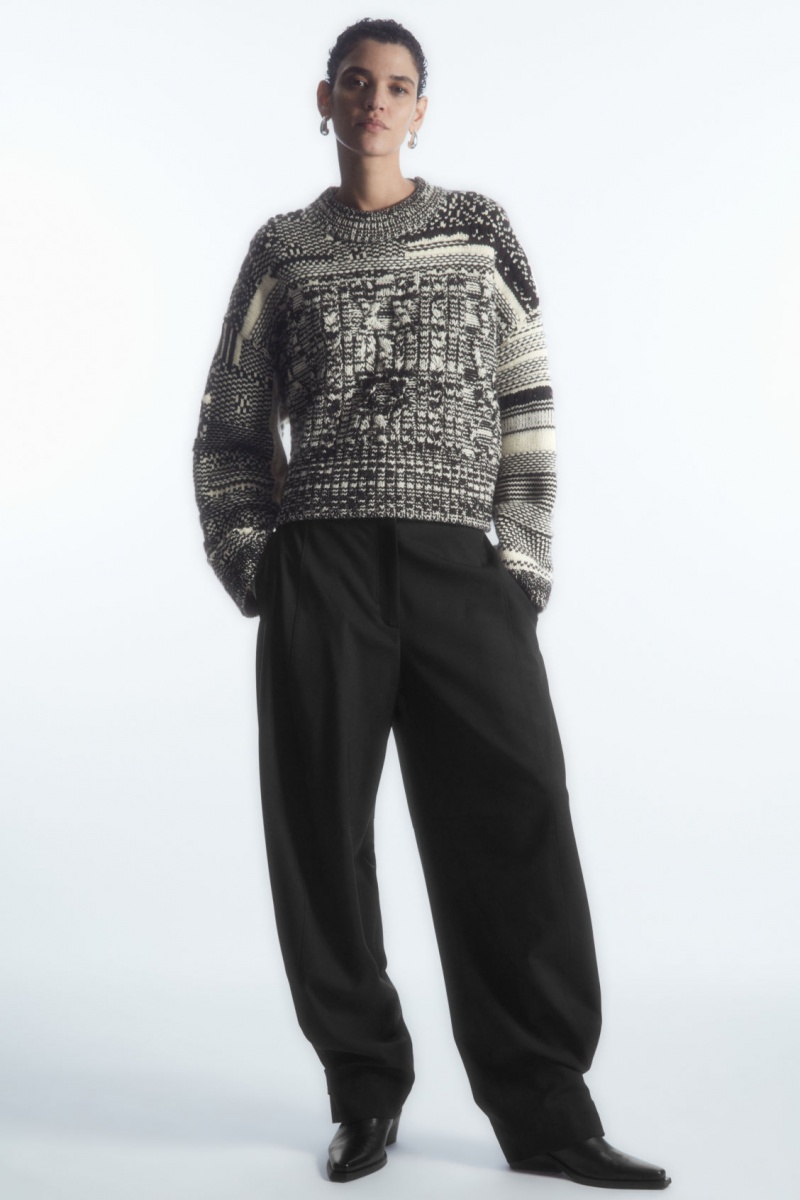 Dámské Jumpers COS Fair Isle Vlna And Cashmere Černé Bílé | ZWXO-93068