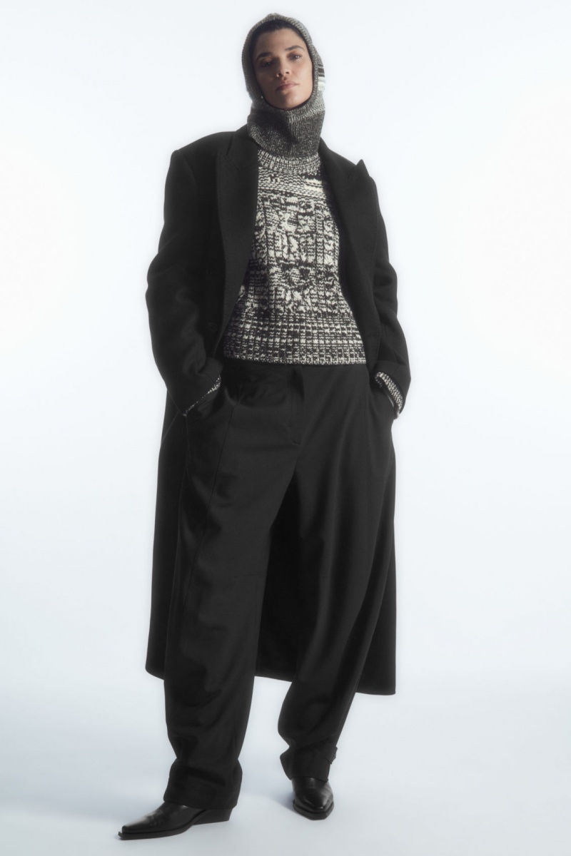 Dámské Jumpers COS Fair Isle Vlna And Cashmere Černé Bílé | ZWXO-93068