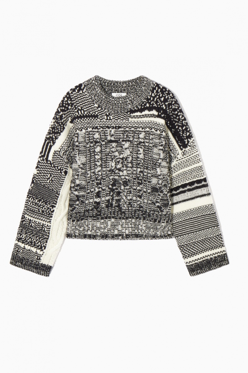 Dámské Jumpers COS Fair Isle Vlna And Cashmere Černé Bílé | ZWXO-93068