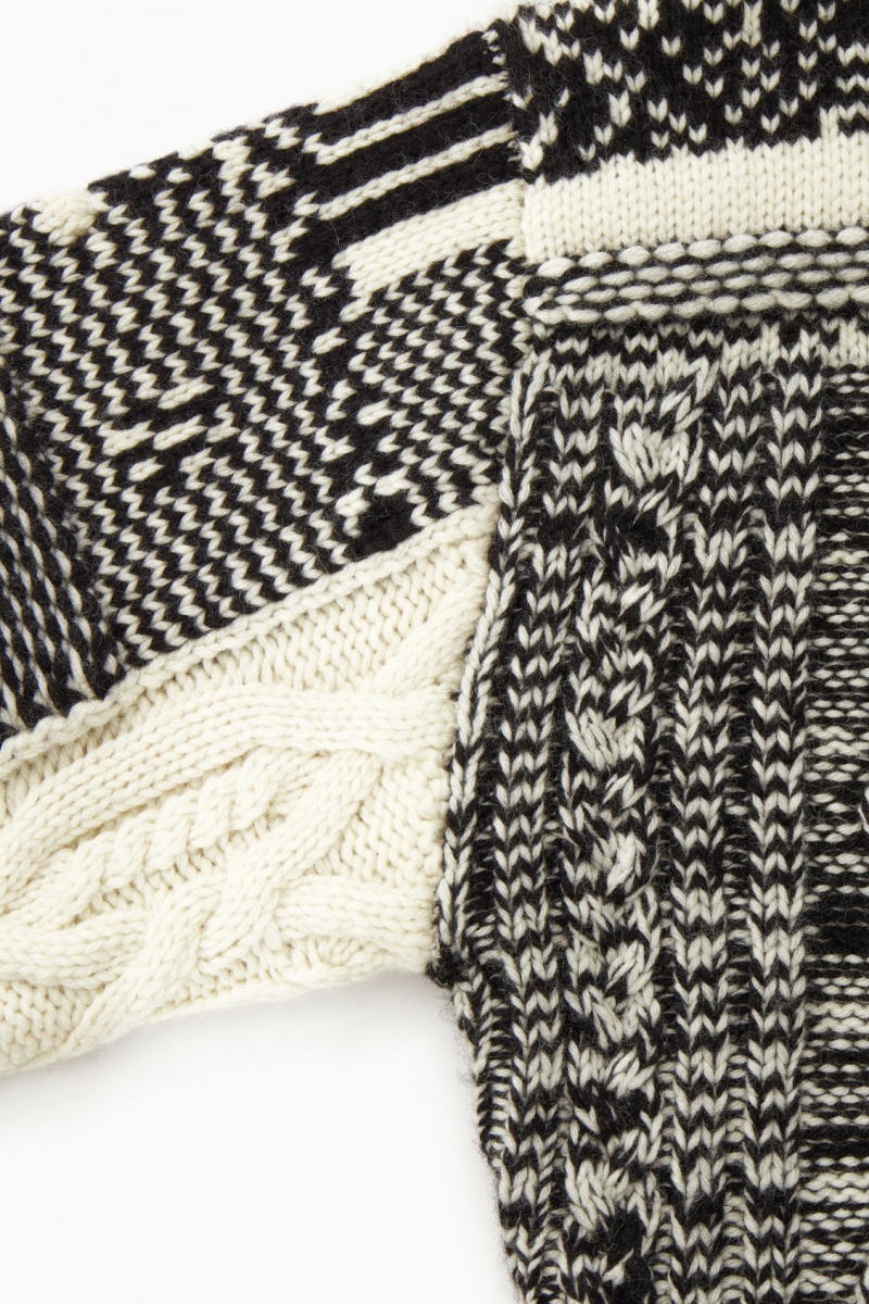 Dámské Jumpers COS Fair Isle Vlna And Cashmere Černé Bílé | ZWXO-93068