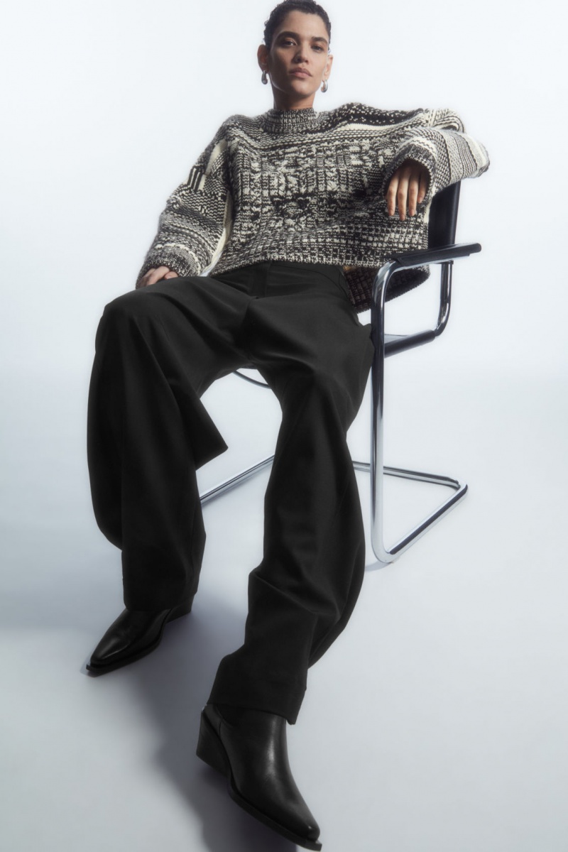 Dámské Jumpers COS Fair Isle Vlna And Cashmere Černé Bílé | ZWXO-93068