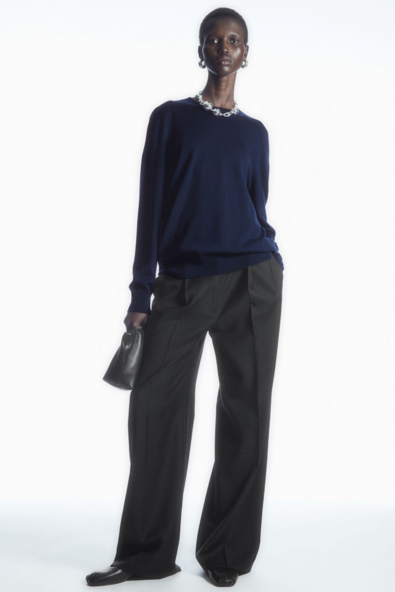 Dámské Jumpers COS Merino Vlna Tmavě Blankyt | DJMU-41029