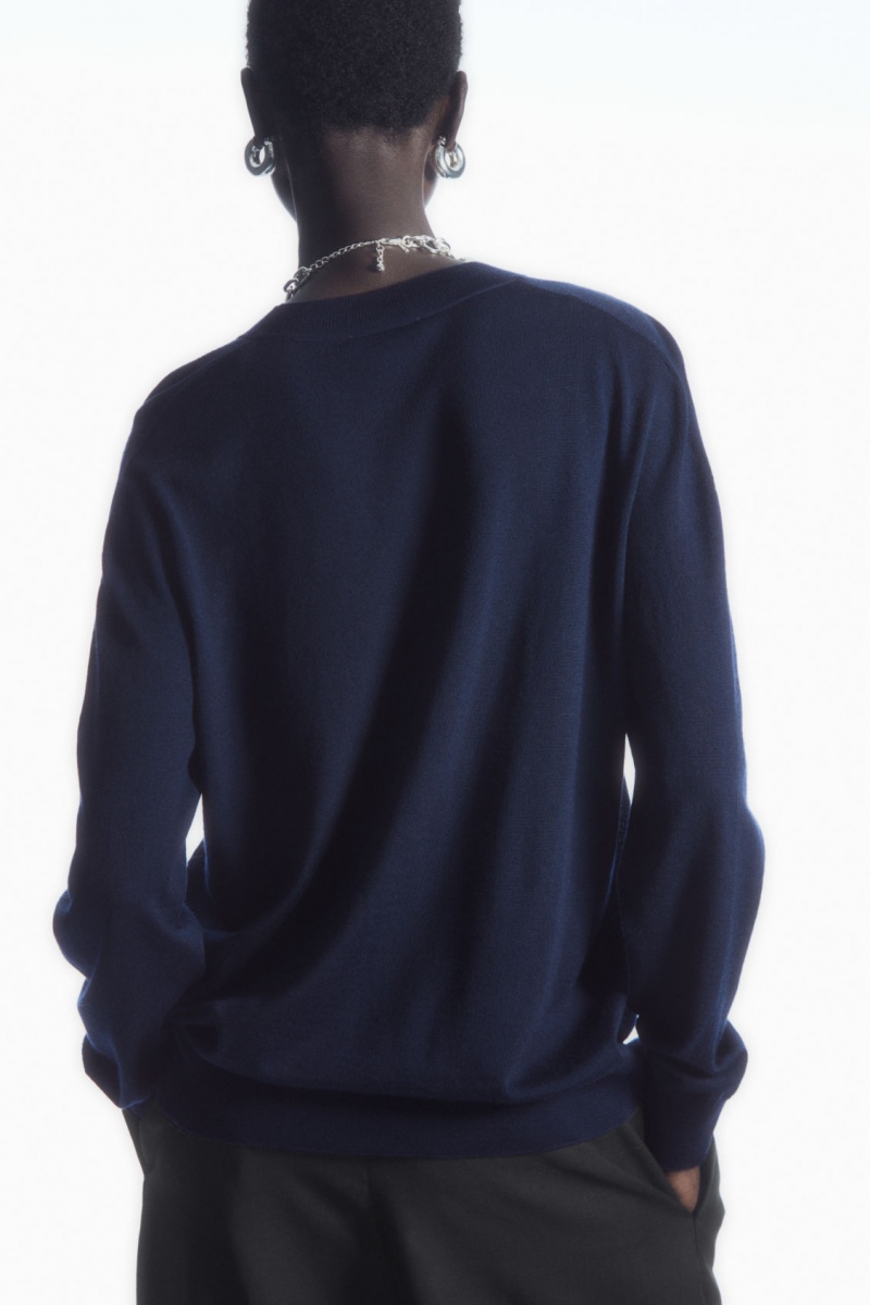 Dámské Jumpers COS Merino Vlna Tmavě Blankyt | DJMU-41029