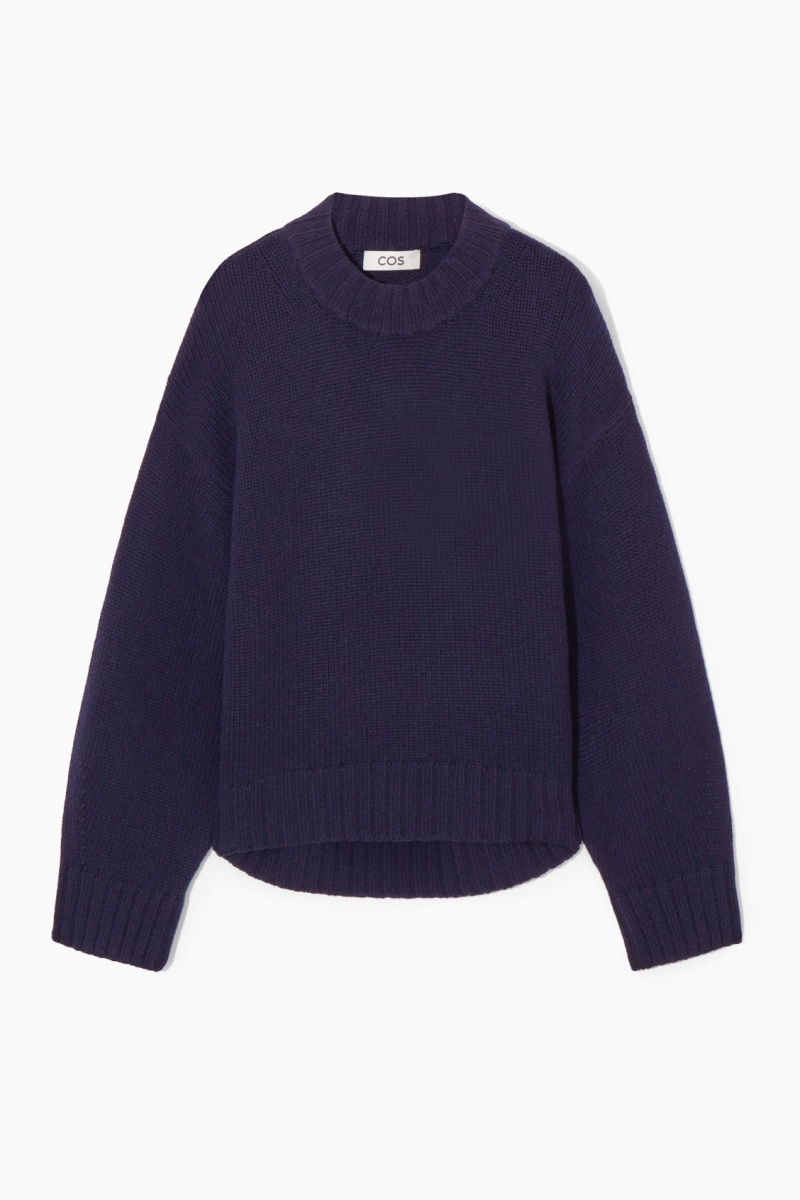 Dámské Jumpers COS Tlustý Pure Cashmere Crew-Neck Tmavě Blankyt | IDGL-24860
