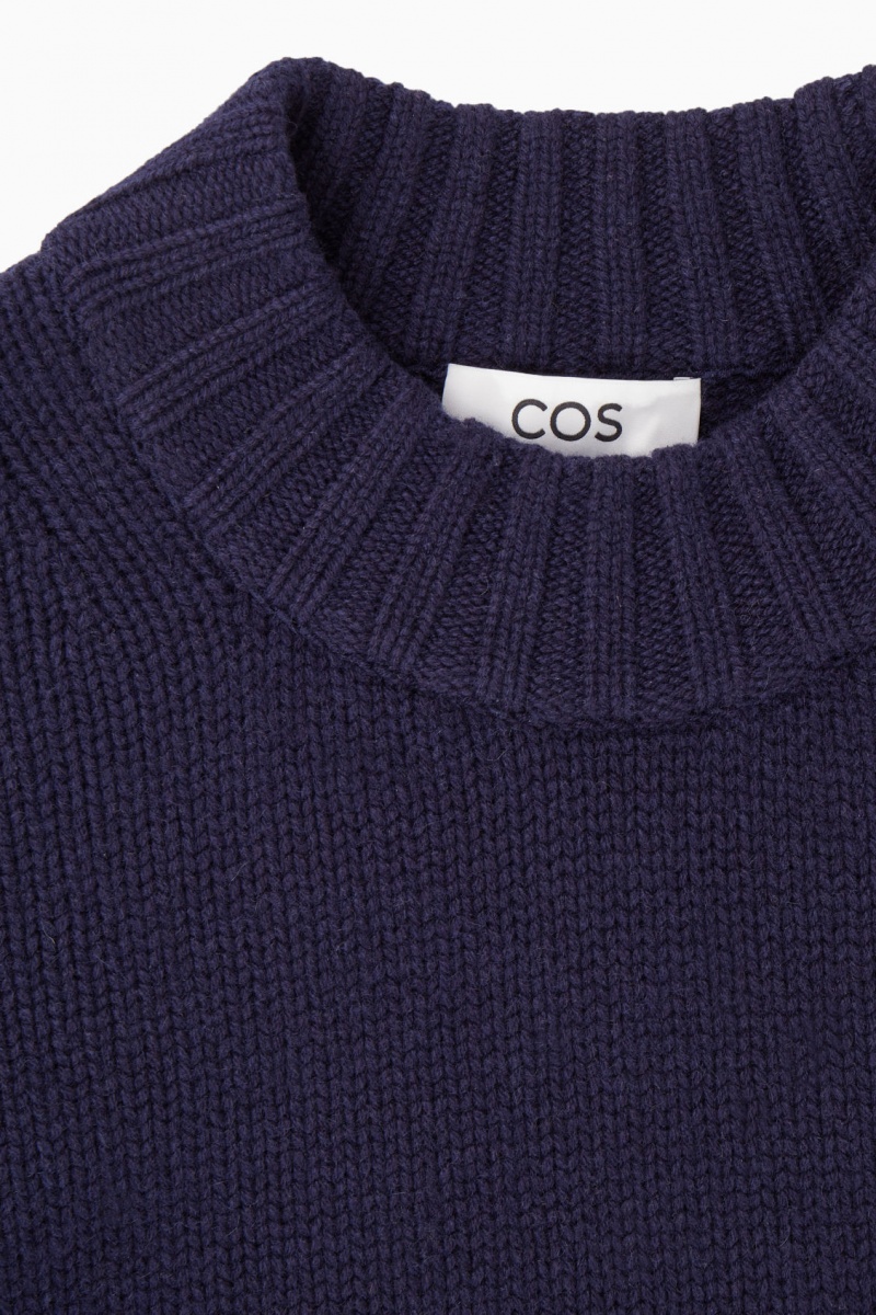Dámské Jumpers COS Tlustý Pure Cashmere Crew-Neck Tmavě Blankyt | IDGL-24860