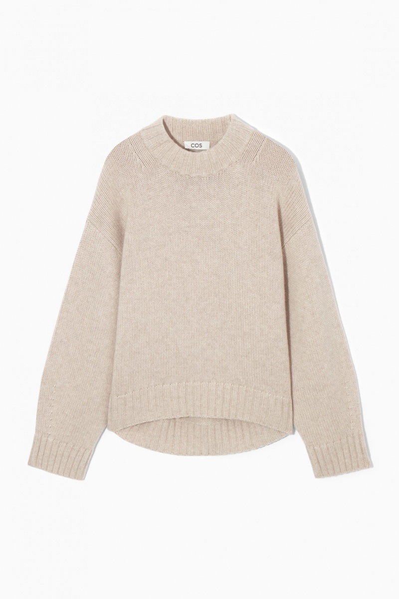Dámské Jumpers COS Tlustý Pure Cashmere Crew-Neck Krém | FDYQ-21697