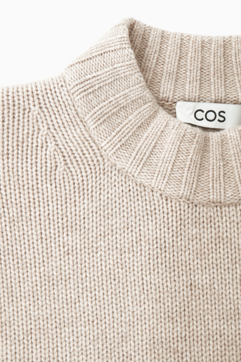 Dámské Jumpers COS Tlustý Pure Cashmere Crew-Neck Krém | FDYQ-21697