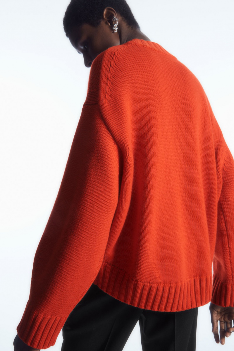 Dámské Jumpers COS Tlustý Pure Cashmere Crew-Neck Světle Oranžové | QWXU-83706