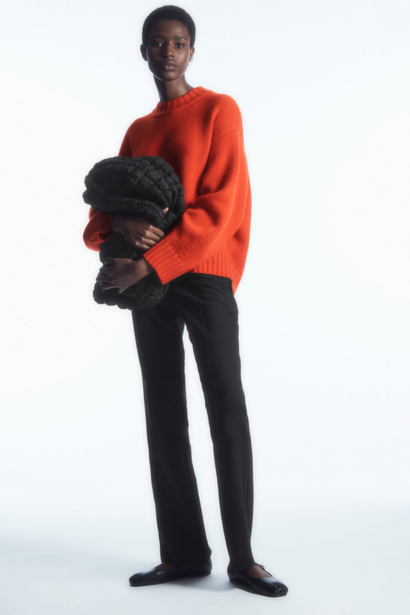 Dámské Jumpers COS Tlustý Pure Cashmere Crew-Neck Světle Oranžové | QWXU-83706