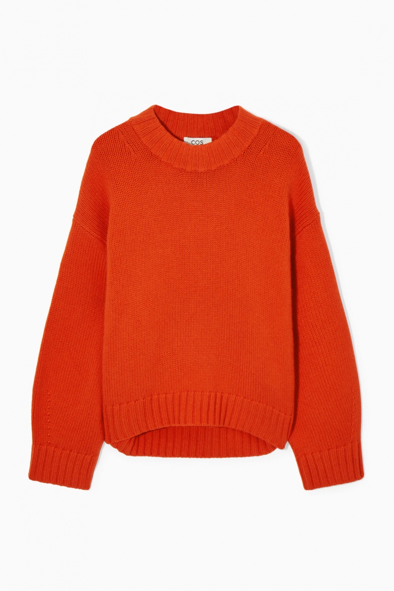 Dámské Jumpers COS Tlustý Pure Cashmere Crew-Neck Světle Oranžové | QWXU-83706