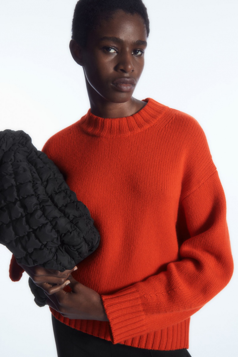 Dámské Jumpers COS Tlustý Pure Cashmere Crew-Neck Světle Oranžové | QWXU-83706
