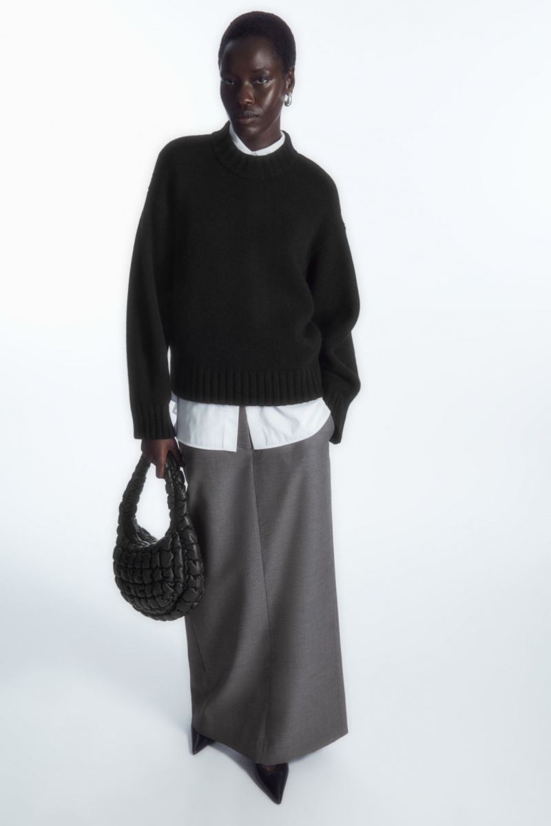Dámské Jumpers COS Tlustý Pure Cashmere Crew-Neck Černé | HLZK-18692
