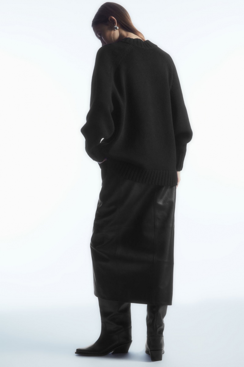 Dámské Jumpers COS Tlustý Pure Cashmere V-Neck Černé | VIOE-17268