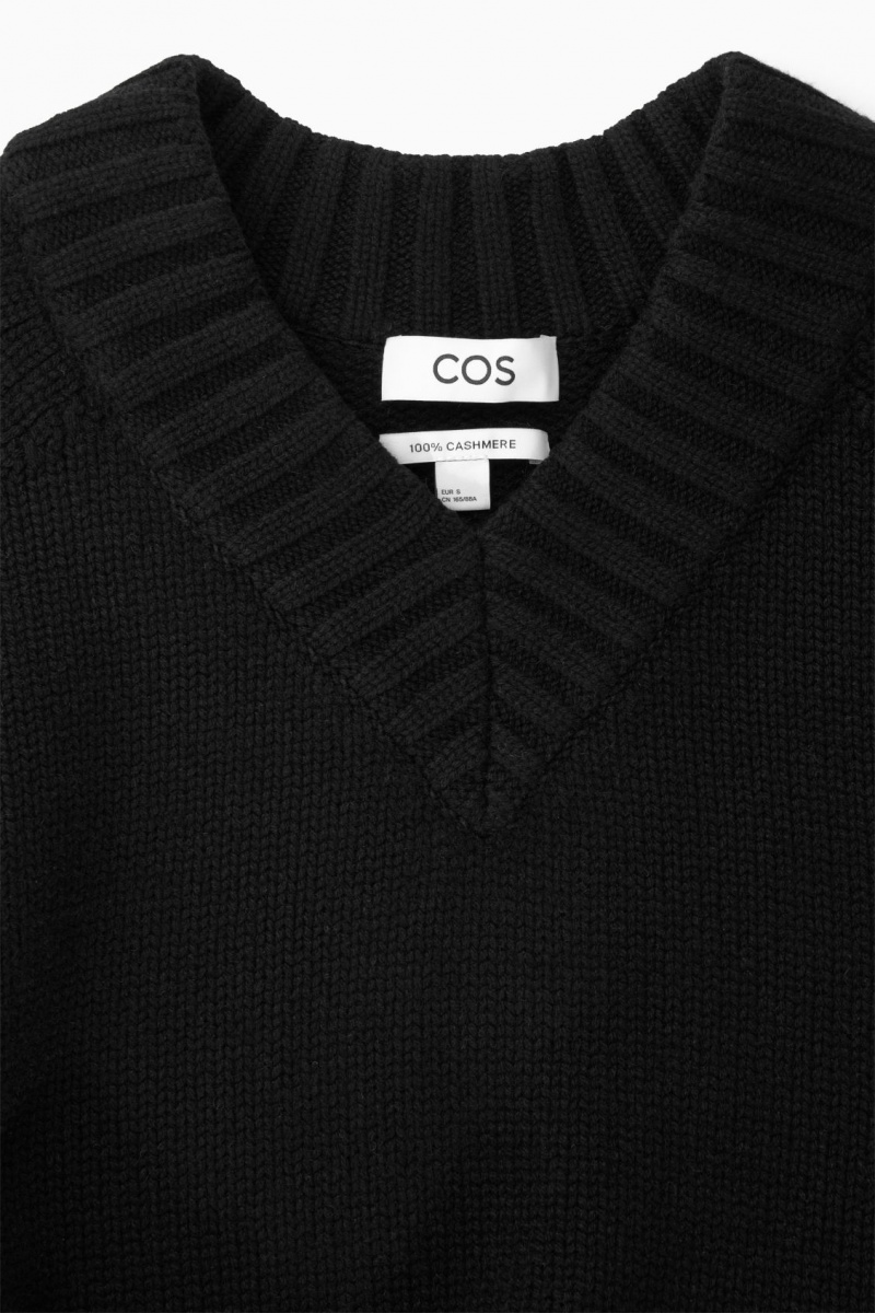 Dámské Jumpers COS Tlustý Pure Cashmere V-Neck Černé | VIOE-17268