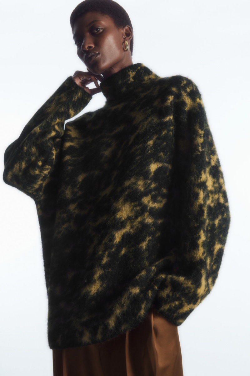 Dámské Jumpers COS Tortoiseshell-Jacquard Alpaca-Blend Béžový Černé | SVQL-76320