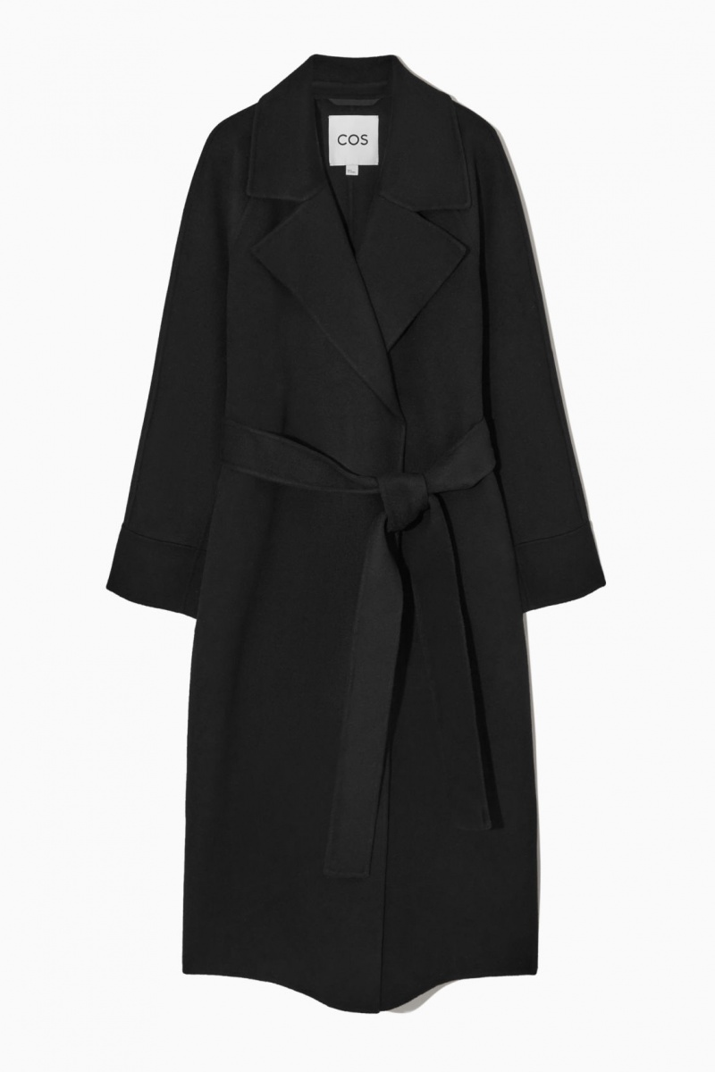 Dámské Kabáty COS Belted Double-Faced Vlna Černé | PNKL-08539
