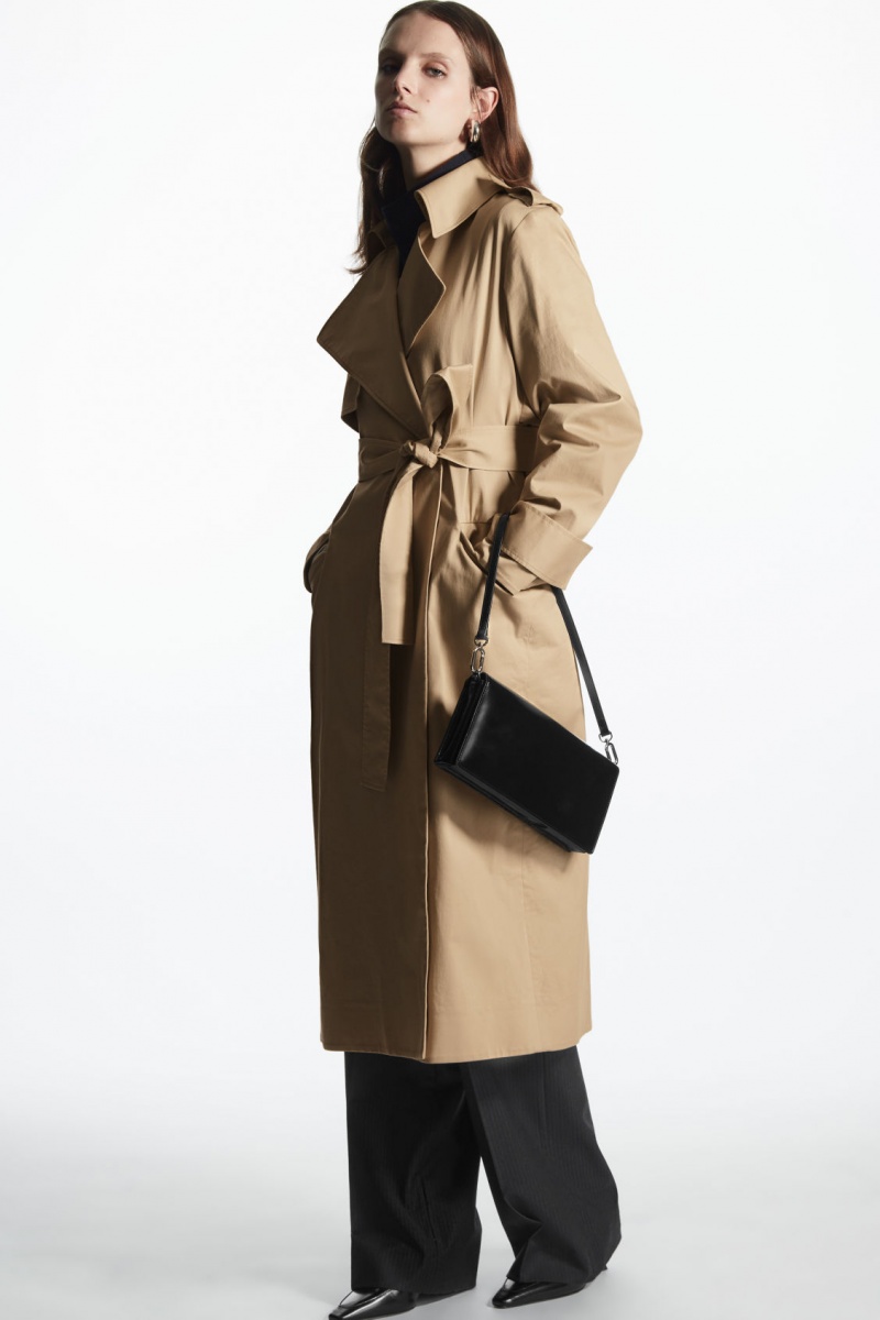 Dámské Kabáty COS Belted Trench Béžový | UFXW-54738