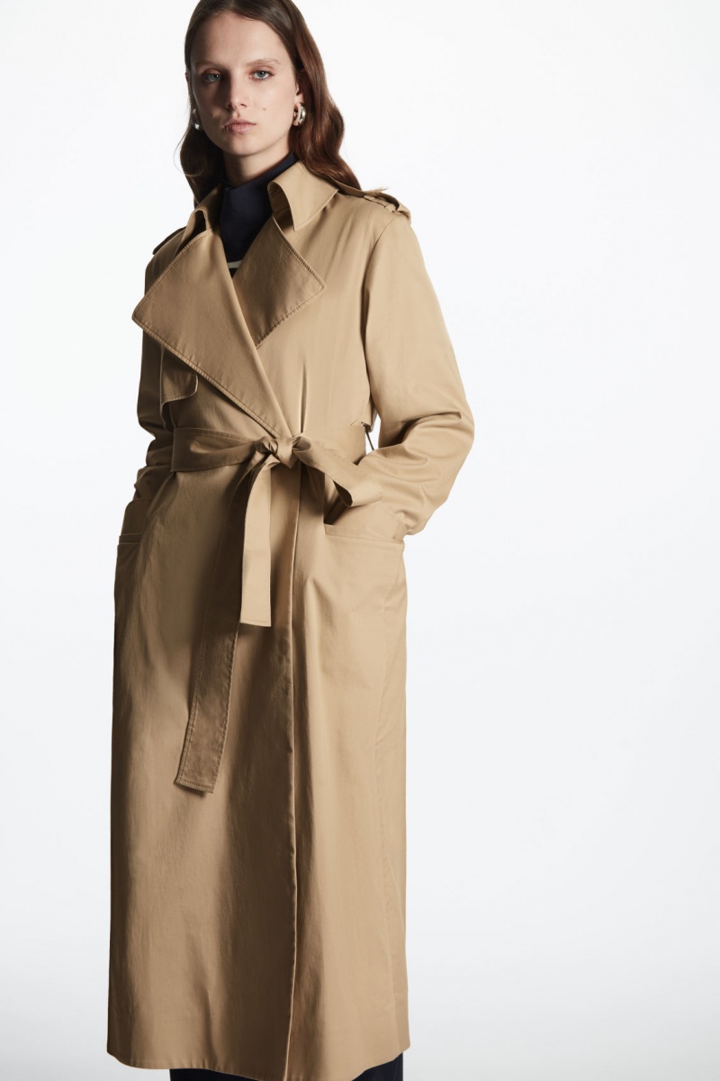 Dámské Kabáty COS Belted Trench Béžový | UFXW-54738