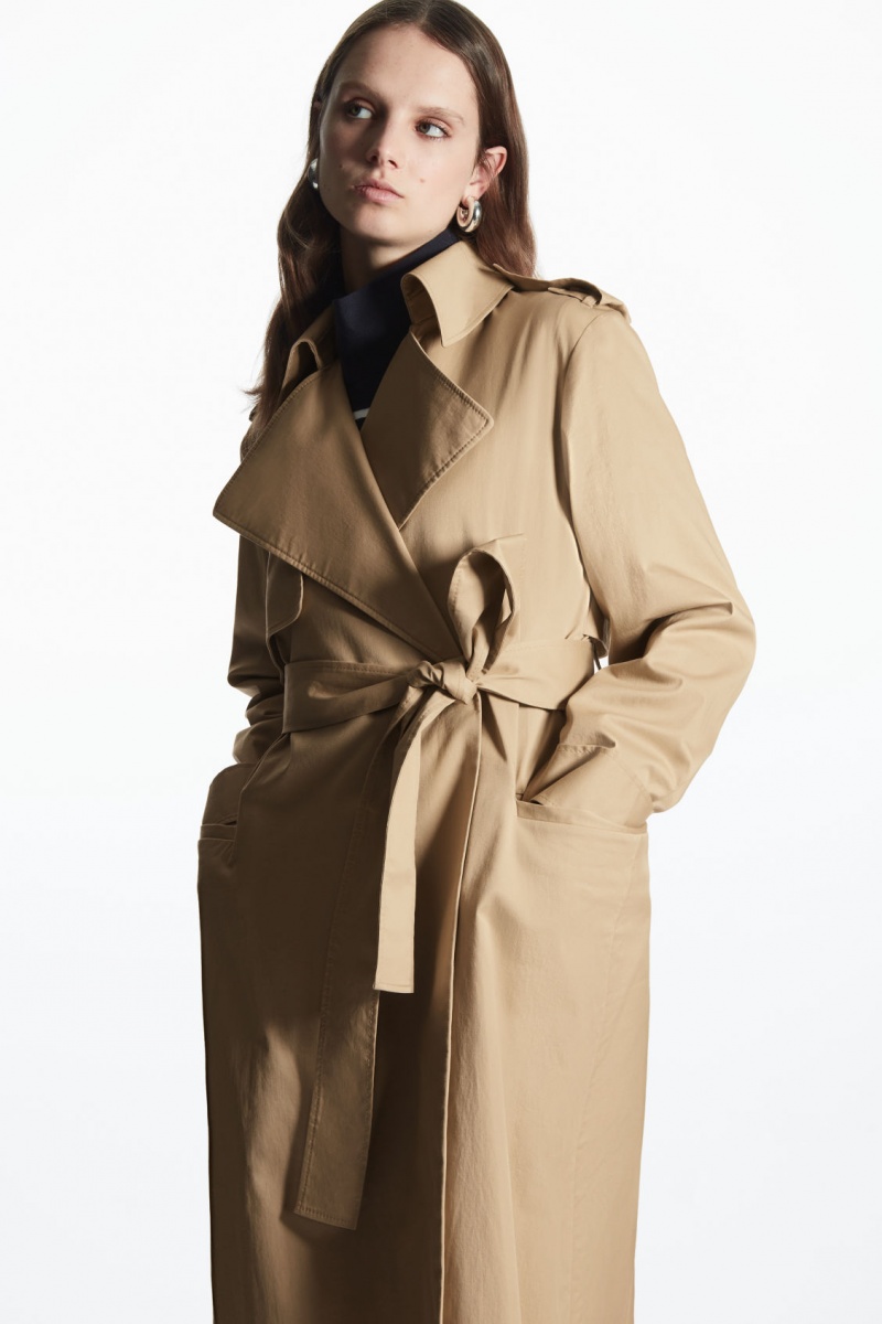 Dámské Kabáty COS Belted Trench Béžový | UFXW-54738