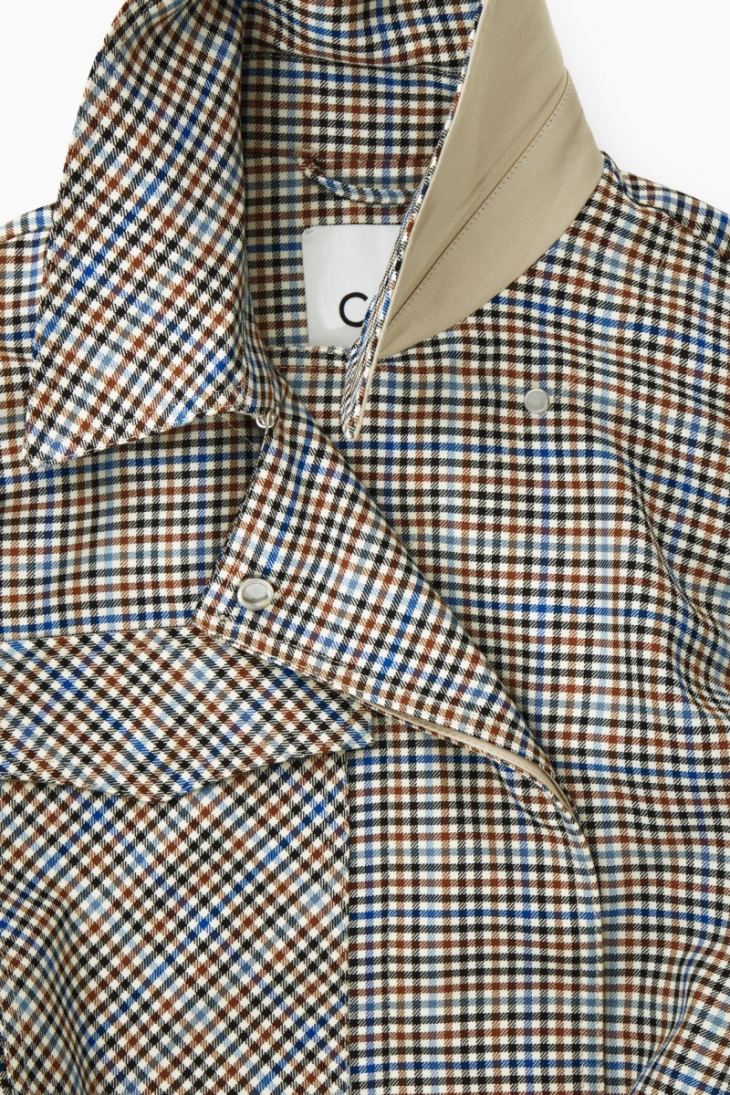 Dámské Kabáty COS Checked Utility Trench Viacfarebný | JEBV-26190