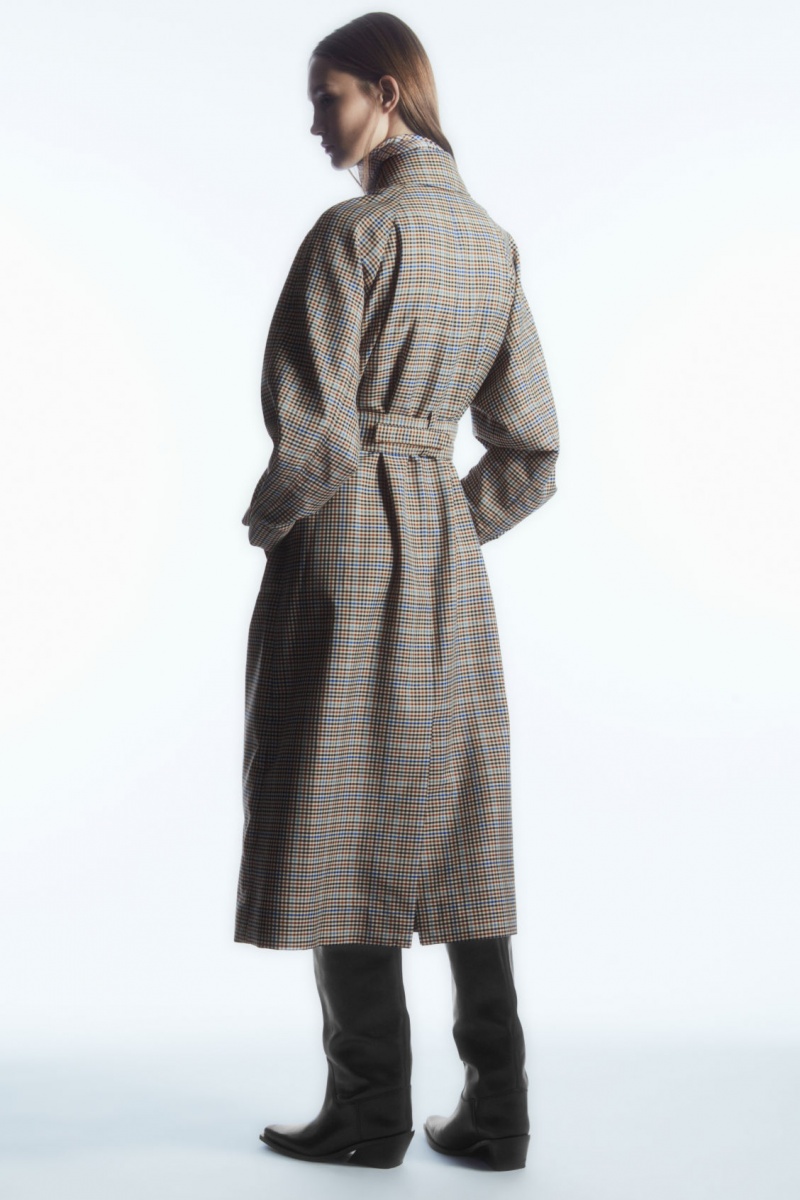 Dámské Kabáty COS Checked Utility Trench Viacfarebný | JEBV-26190