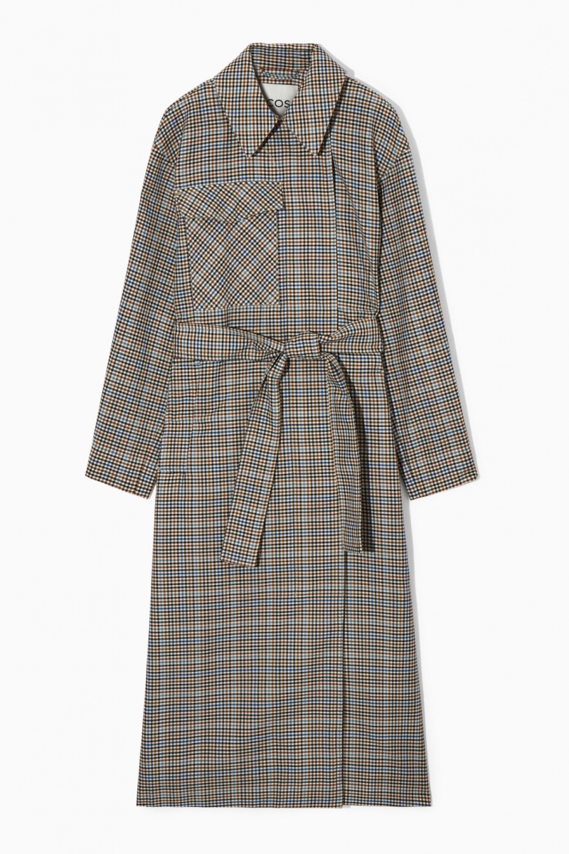 Dámské Kabáty COS Checked Utility Trench Viacfarebný | JEBV-26190