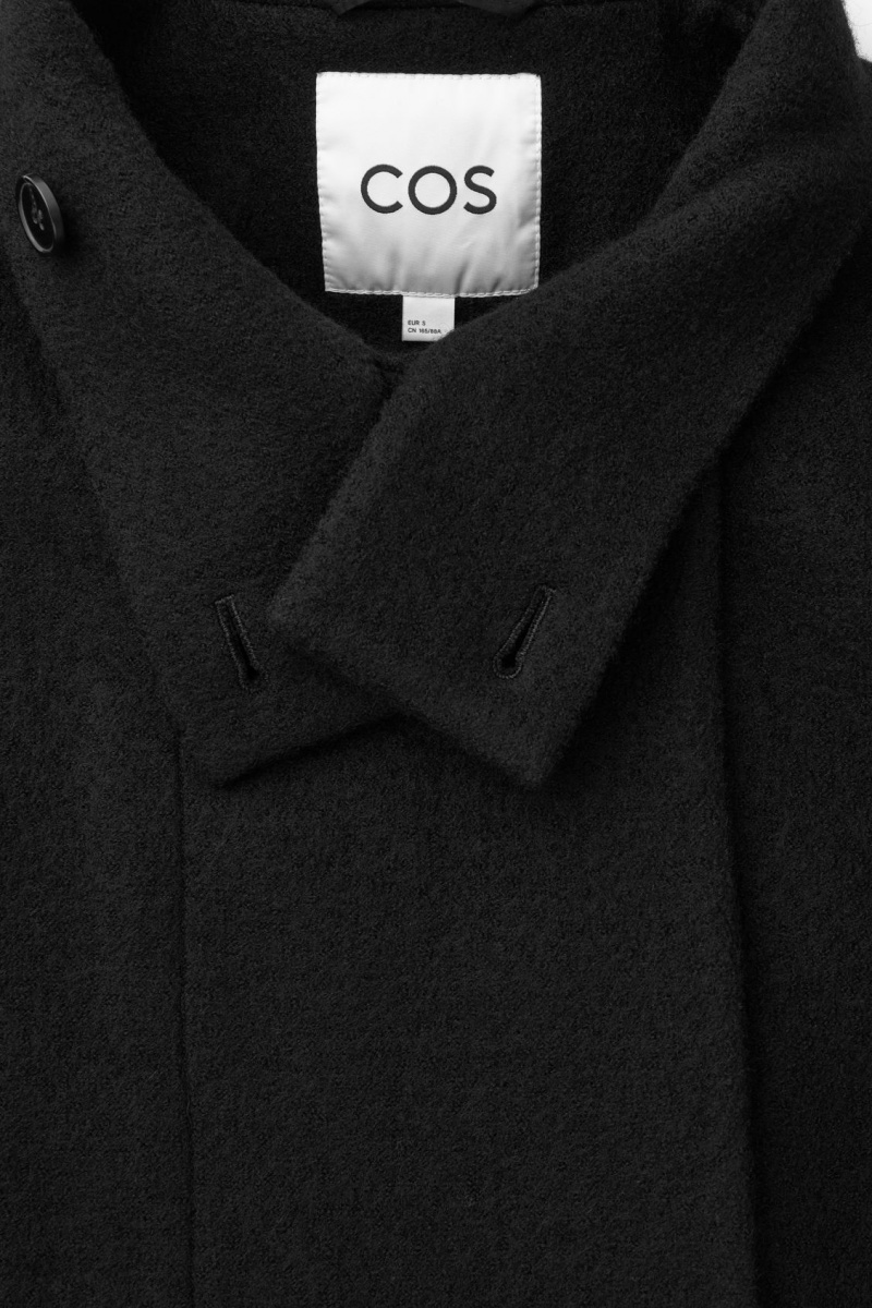 Dámské Kabáty COS Funnel-Neck Boiled-Vlna Černé | SBIP-71524