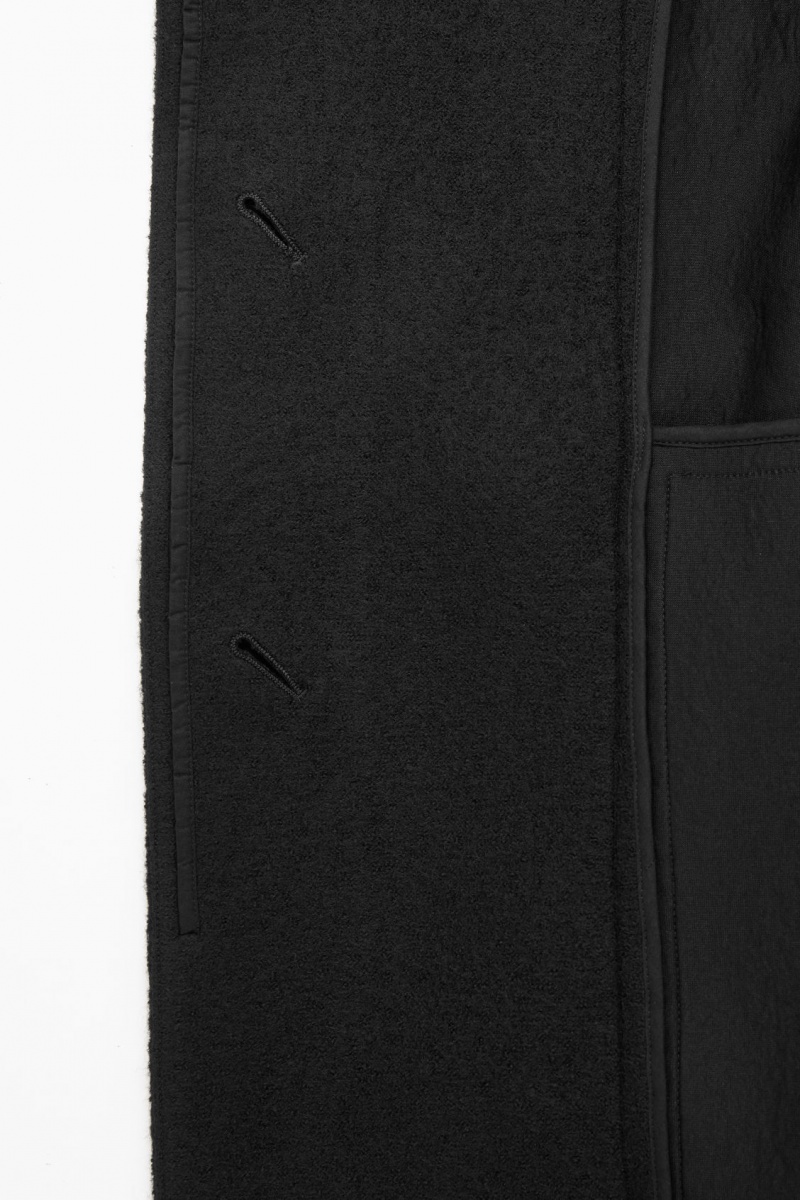 Dámské Kabáty COS Funnel-Neck Boiled-Vlna Černé | SBIP-71524