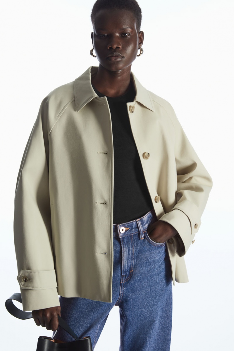 Dámské Kabáty COS Minimal Krátké Trench Světle Béžový | IMCG-72854