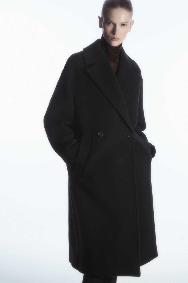Dámské Kabáty COS Oversized Double-Breasted Vlna Černé | LCRP-27496