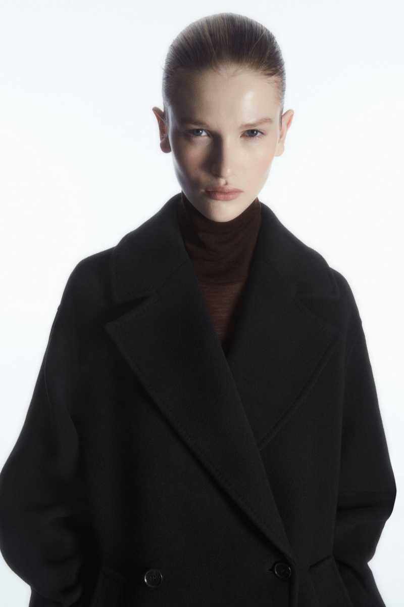 Dámské Kabáty COS Oversized Double-Breasted Vlna Černé | LCRP-27496
